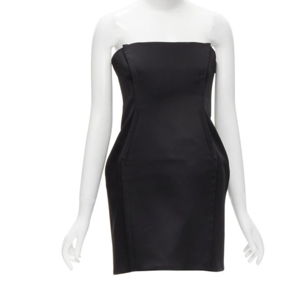 Versace strapless corseted fitted mini dress